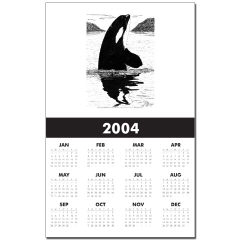 Killer Whale Pen and Ink Calendar Print by NANCE